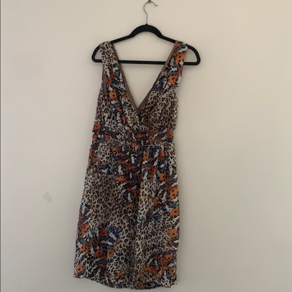 Beautiful tiger print with other colors dress.